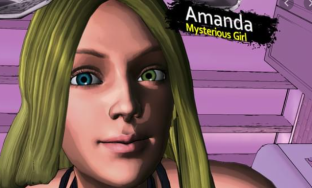 Amanda posing in D4:Dark Dreams Don't Die game